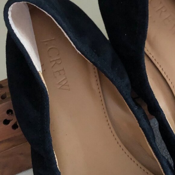 Women's J. Crew Suede Tassel Ballet Flats Black Size 6 1/2 - Picture 4 of 8